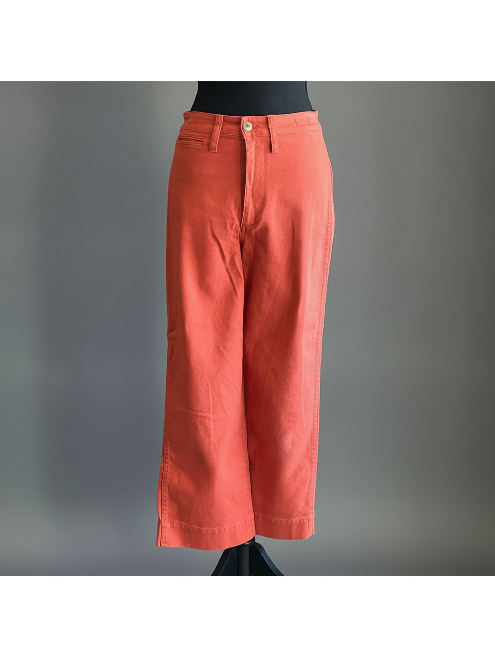 Madewell Women's Boho Chic Burnt Orange Cropped Denim Jeans Wide Leg Size 24